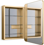 Kohler 35570-BGL Verdera® Framed Bathroom Medicine Cabinet with Mirror, Rectangular Design, Mirrored Interior, Adjustable Glass Shelves, Rustproof, 22 in. W x 34 in. H, Moderne Brushed Gold