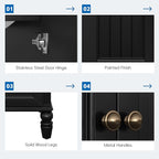 20" Small Bathroom Vanity with Sink,Doors and Drawer,Wood Mid-Century Modern Bathroom Sink Cabinets with Adiustable Foot Pads,for Small Space,Freestanding (Black)