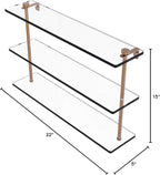 Allied Brass NS-5/22 22 Inch Triple Tiered Glass Shelf, Brushed Bronze
