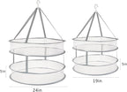 AUTODECO 2 Pack 2-Tier Folding Mesh Clothes Hanging Dryer, Sweater Drying Rack, Large Laundry Drying Rack, Lay fold Flat Dry Hanger, Mesh Clothes Hanging Dryer - M(2Tier)+L(2Tier)