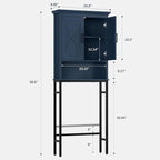 Over The Toilet Storage Cabinet, Over Toilet Storage with Door Above The Toilet Cabinet Freestanding Space Saver Behind Toilet Bathroom Organizer Over Toilet Bathroom Organizer, Ultramarine