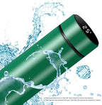 Smart Water Bottle Stainless Steel Vacuum Flask,Travel Mug with Smart LCD Touch Screen, Keep Hot Or Cold, Car Portable Travel Tea Coffee Vacuum Thermo Cup,Insulated Water Bottle (Green)