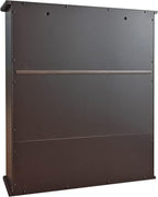 TaoHFE Brown Medicine Cabinet with Mirror - 2 Doors, 3 Open Shelves, Wall Mounted Wooden Storage Cabinet for Bathroom, Laundry Room, Kitchen