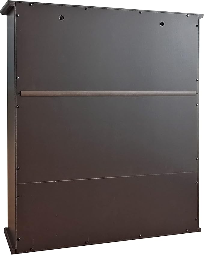 TaoHFE Brown Medicine Cabinet with Mirror - 2 Doors, 3 Open Shelves, Wall Mounted Wooden Storage Cabinet for Bathroom, Laundry Room, Kitchen