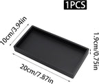 8 Inch Black Bathroom Tray for Counter Silicone Vanity Perfume Soap Dispenser Decorative Tray