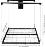 Overhead Garage Storage Rack, 250Lbs Load Capacity Lifting Storage Rack, Height Adjustable Ceiling Mounted Lift System, Heavy Duty Metal Overhead Shelf for Warehouse, Garage
