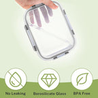 HOMBERKING 8 Pack Glass Food Storage Containers with Lids, Meal Prep Containers, Airtight Bento Boxes with Leak Proof Locking for Microwave, Oven, Freezer and Dishwasher, BPA Free, 5-35oz
