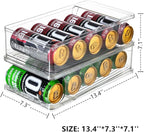 Xicennego 2-Tier Large Stackable Soda Can Organizer for Refrigerator - For Tall Cans of 500ml/17oz - Fridge Can Organizer Dispenser, Beverage Can Holder for Refrigerator, Pantry, Cupboard
