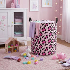 Baby Laundry Basket Baby Nursery Hamper Kids Laundry Basket Toy Storage Bin for Boys Room Decor Gift Baskets for Bedroom Bathroom(Leopard)
