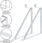 HOME MASTER HARDWARE Heavy Duty Closet Shelf Rod Brackets Supports 250lbs, Wall Mounted Closet Shelves Bracket with Rod Shelving Support, White with Screws 10-Pack