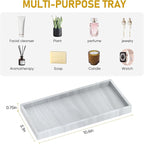 Silicone Bathroom Tray,Shatterproof Bathroom Vanity Tray,High-Grade Silicone Durable Rectangle Tray for Bathroom Trays for Counter Soap Dispenser Tray-Large 10.6 * 5.1 in