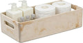 Beige Natural Travertine Textures Roll Toilet Paper Storage Basket with Handle for Bathroom Countertop, Toilet Tank Top Decorative Storage Bin, Resin Small Shelf Basket for Organizing, Heavy & Sturdy