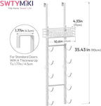 SWTYMIKI Hanging Towel Racks for Bathroom - 6 Tier Over The Door & Wall Mounted Bath Rolled Towel Storage Organizer Holder for Small Bathroom, RV, Camper, White (Patented)