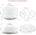 12in Extra Large Cake Carrier with Lid and Handle, Holds up to 12" round 7" high cake, Portable Cake Container for Transport Pies, Cupcakes, Cakes and More