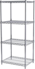 Akro-Mils AWP54UPRIGHT 54-Inch NSF Certified Industrial Grade Chrome Wire Shelf System Upright Leg Post Poles, (4 Pack)