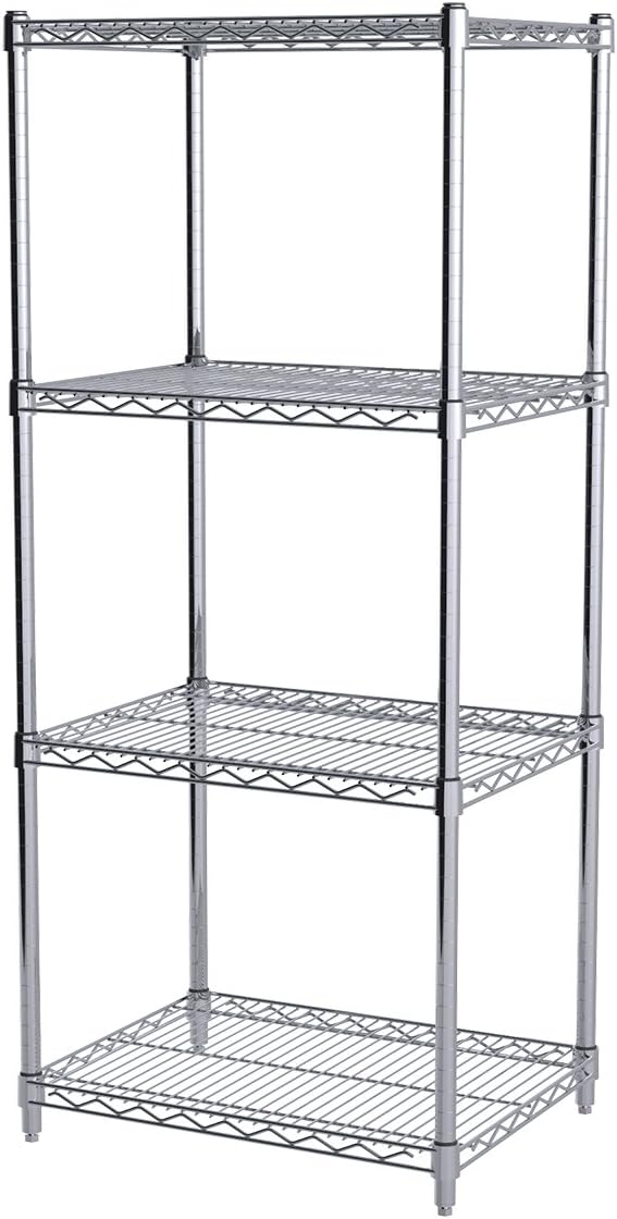 Akro-Mils AWP54UPRIGHT 54-Inch NSF Certified Industrial Grade Chrome Wire Shelf System Upright Leg Post Poles, (4 Pack)