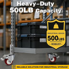 Storage Rack Caster Wheels 3" Heavy Duty Locking Caster Wheels Fit for Boltless Self Locking Shelving Racks 500LBS High Load Capacity (4 Pack)