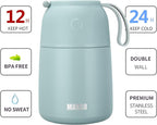 MAXSO Soup Thermo for Hot & Cold Food for Adults Kids, 17 oz Vacuum Insulated Steel Lunch Container Bento Box with Spoon, Leakproof Thermal Food Jar for School Office Travel - Sage