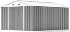 Patiowell 10 x 12 FT Outdoor Storage Shed, Large Metal Shed Storage with Lockable Doors and Steel Frame, Utility Tool Outside Storage Shed for Garden, Patio, Backyard, Gray
