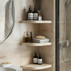 9'' x 9'' x 0.75 Thickness Premium Marble Corner Shelves for Bathroom Wall (Crema Marfil)