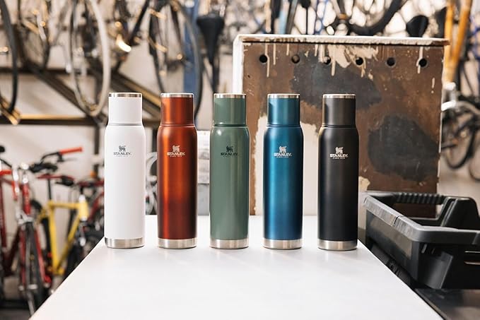 Stanley Adventure-To-Go Vacuum Bottle 17 oz | Wide Mouth with Leakproof Cup Lid | Keep Drinks Hot or Cold | Packable for Travel | Insulated Stainless Steel TherThermal Bottle os | BPA-Free | Frost