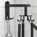 Cabilock Rotatable 8-Claw Wall Mounted Hanger Kitchen Utensil Hook Black Space Aluminum 360-degree Swivel Organizer for Cup and Sundries Storage