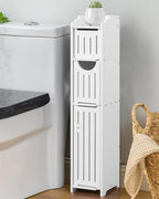 AOJEZOR Bathroom Storage Cabinet: Small Bathroom Storage Cabinet - Toilet Paper Holder Fit for Mega Roll,White
