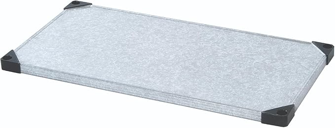 Quantum Storage Systems 1836SG-1 Extra Solid Shelf for 18' Deep Wire Shelving Unit, Solid Galvanized Finish, 800 lb. Load Capacity, 1' H x 36' W x 18' D