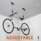 Wallmaster Ceiling Bike Mount Hanger, Bike Ceiling Lift Hoist, Bike Pulley System for Garage, Indoor Bicycle Hooks, 2 pack