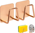 2 Pcs Sponges Holder Sink Caddy for Kitchen Accessories,No Drilling.Stainless Steel Rust Proof Waterproof.Versatile Kitchen Organizer Suitable of Hang Dish Sponge,Dishcloth,Brush.Rose Gold