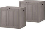 KAMABOKO 32 Gallon Outdoor Storage Box 2 Pack All-Weather Deck Box for Patio Furniture, Package Deliveries, Garden Tools, Pool Supplies & Cushions, Grey