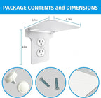 Metal Outlet Shelf Wall Holder for Duplex (Round) Outlets - Bathroom & Kitchen Organizer with Cord Storage, Quick Install for Smart Home Toothbrush Holder Holds Smart Speaker Cell Phone