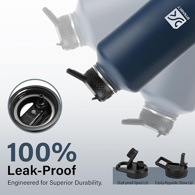 64 oz Insulated Water Bottle | Upgraded Thickened Stainless Steel Water Jug for Gym and Hiking with Straw, Carrier Bag, Handle Strap | BPA-Free 64 oz