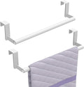 Over The Door Towel Rack, Kitchen Towel Holder Over Cabinet Door Towel Bar Stainless Steel for Cupboard for Kitchen Dish Towel Holder Hanger, 2 Pack (White)