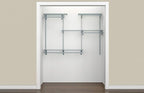 ClosetMaid ShelfTrack Wire Closet Organizer System, Adjustable from 4 to 6 Ft., with Shelves, Clothes Rods, Hardware, Durable Steel, Satin Chrome