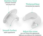 2 Packs Stainless Steel Closet Rod End Supports 1-1/3 Inch Wardrobe Bracket Heavy Duty Closet Pole Sockets Flange Rod Holder, U-Shaped with Screws, White