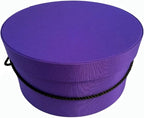 Sarah's Hat Boxes Classic Dark Purple Hat Box – 11" x 5.5" (Dia. x Ht.) Handmade in USA – Odorless Non-Toxic Adhesive, Cording Handle – Premium Storage for Hats & Accessories