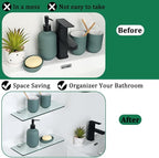 SAYAYO Floating Glass Shelves for Bathroom, Tempered Glass Shelf for Wall 15 x 5 Inch 2 Pack, Clear