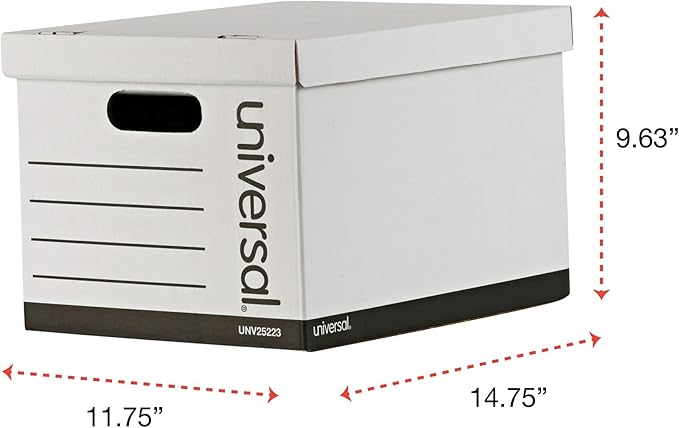 Universal Economy Storage Box, Lift-Off Lid, Letter/Legal, White, Case of 12 (95223)