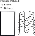 Toplife Pot Lids Organizer Rack for Cabinet and Countertop, 7+ Pan Lids and Bakeware Organizer Rack Holder with 7 Adjustable Compartments - Black