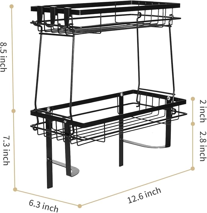 2-Tier Bathroom Over The Toilet Storage Shelf, Large Capacity No Drilling Bathroom Organizer, for Bathroom