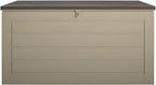 Cosco Outdoor Living 180 Gallon Patio Storage Box, Extra Large, Lockable Lid, Weather-Resistant, Tan/Brown