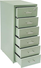 6 Drawer File Cabinet with Lock, Metal Vertical Office Filing Cabinets, Home Office Narrow Storage Cabinet for A4/F4/Letter/Legal (Green)