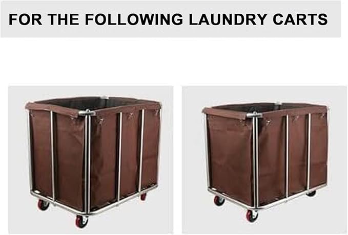 Removable Waterproof Liner Bag for Rolling Laundry Basket, Commercial Laundry Cart Replacement Liner Bag, Detachable Storage Bags(Brown)