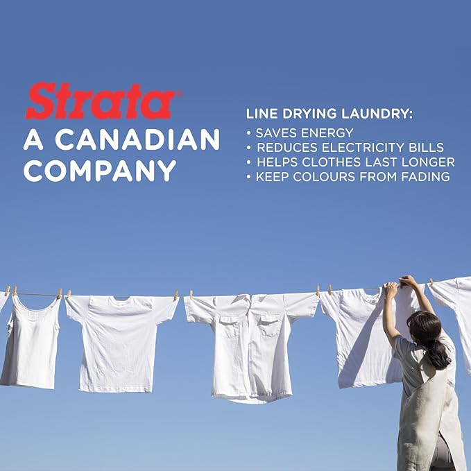 Strata Urban Grey Harmony Clothesline Outdoor Heavy Duty Kit - 150 Feet Galvanized Wire PVC Coating, 6.5" Clothes line Pulley 2pcs, Metal Mini Winch Tightener 1pc & 2 Metal Hooks
