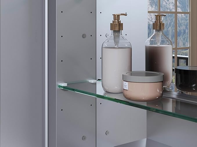 Kohler 35569-NFC-NA Verdera® Bathroom Medicine Cabinet with Mirror, Rectangular Design, Adjustable Shelves, Modern Bathroom Storage, 15 in. W x 30 in. H