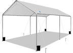 10'x20' Carport Heavy Duty Galvanized Car Canopy with Included Anchor Kit, 3 Reinforced Steel Cables, Light Gray