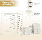 RELAX4LIFE 12-Drawer Rolling Storage Cart - Mobile Utility Drawer Carts with Wheels, Craft Organizers Cart for Classroom Organization and Storage, School, Home, Office