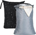 OTraki 2Pcs Exlarge Wet Bag 24x32 inch Reusable Waterproof Wet Dry Bag with Zipper Handle Wet Clothes Washable Laundry Bag for Travel Swimsuit Beach Drying do not exceed 176℉ Black & Grey