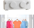 Retractable Clothesline Heavy Duty Clothes Drying Laundry Line Wall Mounted Easy Hanging Clothes Drying Laundry Line Retracting Hanging Lock to Prevent Sagging (Two line,White)